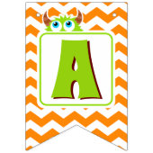 リトルモンスターバッシュパーティーバナー編集可能 バンティングフラッグ (第3の旗)