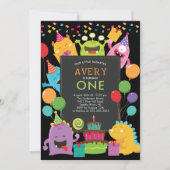 リトルモンスターバースデーパーティーへの招待 招待状 (正面)