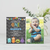 リトルモンスターバースデーパーティー招待チョーク 招待状 (スタンド正面)