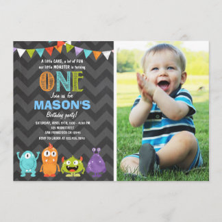 リトルモンスターバースデーパーティー招待チョーク 招待状