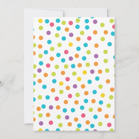 リトルモンスターバースデーパーティー招待状水玉模様 招待状 (裏面)