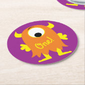 リトルモンスターバースデーパーティー ラウンドペーパーコースター (アングル)
