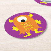 リトルモンスターバースデーパーティー ラウンドペーパーコースター (アングル)