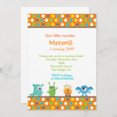 リトルモンスターバースデーパーティ招待状 招待状 (正面/裏面)