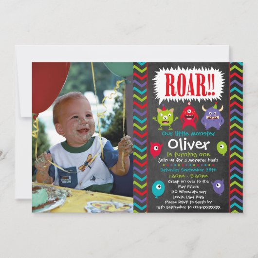 リトルモンスターバースデーパーティ招待状 招待状 (正面)