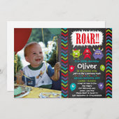 リトルモンスターバースデーパーティ招待状 招待状 (正面/裏面)