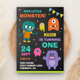 リトルモンスターファーストバースデーパーティーへの招待 招待状