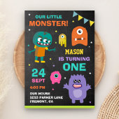 リトルモンスターファーストバースデーパーティーへの招待 招待状