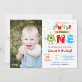 リトルモンスターファーストバースデーパーティ招待状 招待状 (正面)