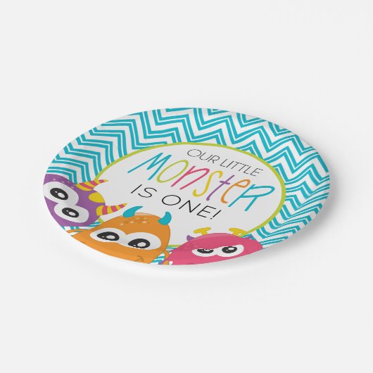 リトルモンスターファースト誕生日パーティープレート ペーパープレート (アングル)