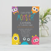 リトルモンスターファースト誕生日パーティー招待状 招待状 (スタンド正面)