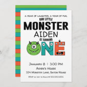 リトルモンスターファースト誕生日招待状 招待状 (正面/裏面)