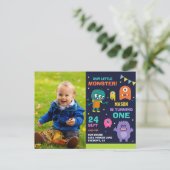 リトルモンスターフォトバースデーパーティー インビテーションポストカード (スタンド正面)