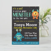 リトルモンスターブルーベビーシャワー招待状 招待状 (スタンド正面)