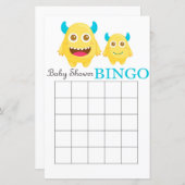 リトルモンスターベビーシャワービンゴカード (正面/裏面)