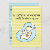 リトルモンスターベビーシャワー招待状（少年） 招待状 (正面/裏面)