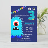 リトルモンスターボーイの3歳の誕生日パーティー 招待状 (スタンド正面)