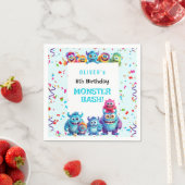 リトルモンスターボーイカラフルバースデーパーティナプキンス スタンダードカクテルナプキン (インサイチュ)