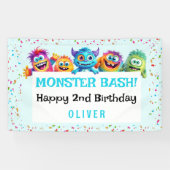 リトルモンスターボーイカラフル誕生日バナー 横断幕 (横)