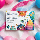 リトルモンスターマッシュ漫画キッズバースデーパーティー 招待状