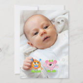 リトルモンスター任意の年齢の写真の誕生日の黒板 招待状 (裏面)