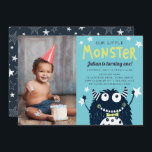 リトルモンスター子供の誕生日パーティー写真 招待状<br><div class="desc">あなたの小さなモンスターの大きな祝マイルストーンにこれらの愛らしい子供の誕生日パーティの招待状を選択する。可愛いモンスターをテーマにしたデザインおもしろいは、ネイビーブルーのマンガスポーツのーのモンスターをライムグリーンのボウタイ。ネイビー、ライム、白い星でアクセント付きの白いレタリングで誕生日パーティー詳細でパーソナライズ。最初の誕生日や任意の年齢に最適な、あなたは個人のお気に入りのtouchのための誕生日の男の子の写真を追加カッコいいすることができる。</div>