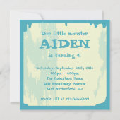 リトルモンスター招待状 - ブルー 招待状 (裏面)