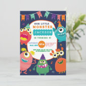 リトルモンスター誕生日おもしろいガールボーイズ招待状 招待状 (スタンド正面)
