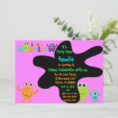 リトルモンスター誕生日パーティーの招待 招待状 (スタンド正面)