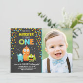 リトルモンスター誕生日パーティー招待チョーク 招待状 (スタンド正面)