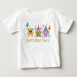 リトルモンスター誕生日ボーイ ベビーTシャツ