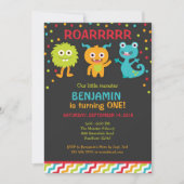 リトルモンスター誕生日招待状モンスター招待状 招待状 (正面)