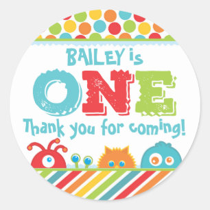 リトルモンスター1歳の誕生日 ラウンドシール