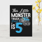リトルモンスター·トラック·ドライバー5誕生日 カード (黄色い花)
