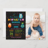 リトルモンスター ハロウィン衣装 誕生日写真 招待状 (正面)