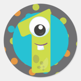 リトルモンスター ファーストバースデー ワンステッカー ラウンドシール