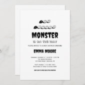リトルモンスター ベイビーシャワー タイポグラフィーデザイン 招待状 (正面/裏面)