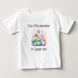 リトルモンスター 1歳の誕生日 ベビーTシャツ