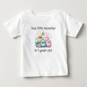リトルモンスター 1歳の誕生日 ベビーTシャツ
