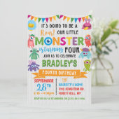 リトルモンスター 4歳の誕生日 招待状 (スタンド正面)