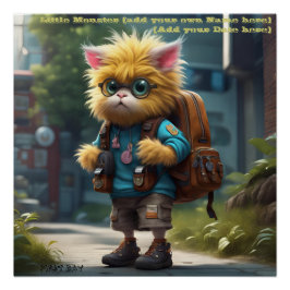 リトルモンスターAIファンタジーデジタルアートプリント ポスター