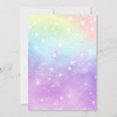 リトルユニコーンキュートソフトパステルパープル誕生日 招待状 (裏面)