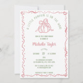 リトルユニークカボチャお洒落秋ベビーシャワー 招待状 (正面)