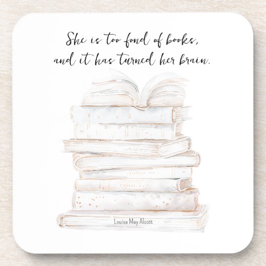 リトルユーモアのあるウィメンブックラバー引用文 コースター (正面)