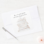 リトルユーモアのあるウィメンブックラバー引用文 スクエアシール (封筒)