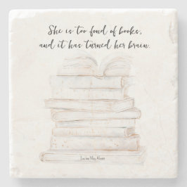 リトルユーモアのあるウィメンブックラバー引用文 ストーンコースター