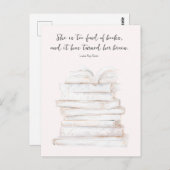 リトルユーモアのあるウィメンブックラバー引用文 ポストカード (正面/裏面)