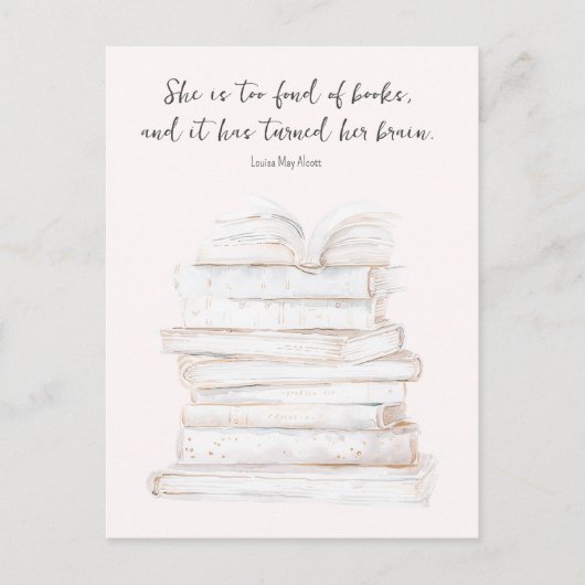 リトルユーモアのあるウィメンブックラバー引用文 ポストカード (正面)