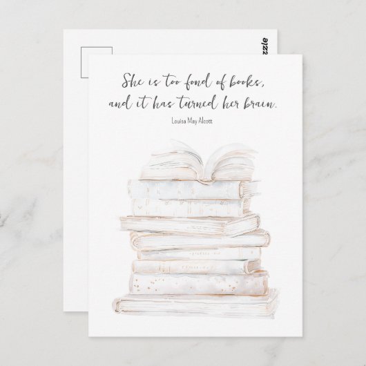 リトルユーモアのあるウィメンブックラバー引用文 ポストカード (正面/裏面)