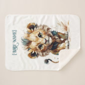 リトルライオパーソナライズされたン シェルパブランケット (正面(横))